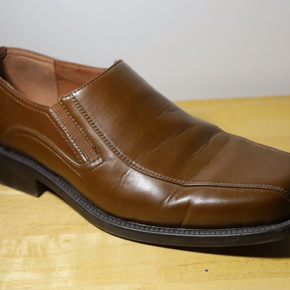 Mens Protocol Sz: 8M Brown Leather Loafer Slip On Shoe - Picture 2 of 8